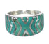 Turquoise Inlay Jewelry Silver Southwestern Ring Size 5-1/4 AX93083